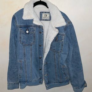 Fuzzy Jean Jacket